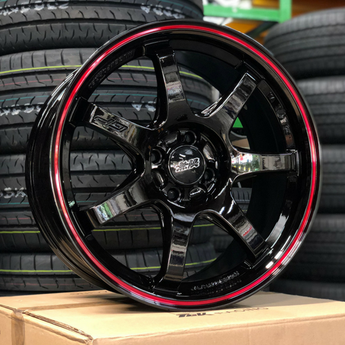 MUGEN GP Design Rim (GLOSS BLACK WITH RED LINE) 